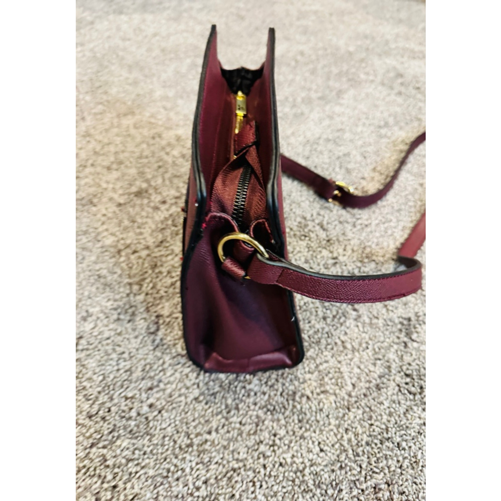 London Fog 100th Anniversary Taylor Studded Crossbody Plum Faux Leather NWT - Picture 6 of 11